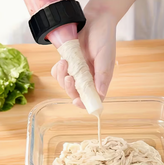 Poussoir à saucisses robuste en plastique – livré avec 3 embouts, idéal pour les saucisses maison, les fêtes et la cuisine – design facile à nettoyer