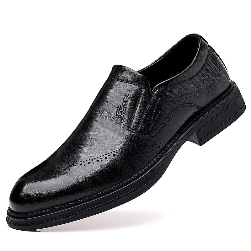 British Style Brand Men's Dress Shoes Fashion Patent Leather Men Business Flat Shoes Breathable Men Formal Office Working Shoes