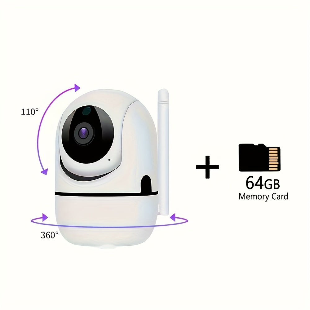 1pc High-definition Camera - 2.4G Wireless Wifi Security Home Camera, Baby And Pet Monitor, 1080P Wireless Automatic Tracking Monitor, Motion Detection And Tracking, Night Vision, Two-way Voice, High Security - For Home Secur