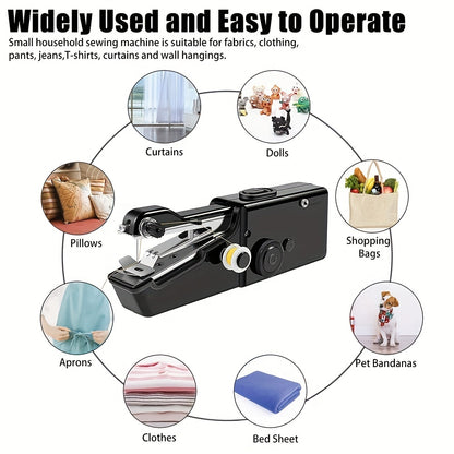 1pc Handheld Sewing Machine, Mini Portable Electric Sewing Machine For Adult, Easy To Use And Fast Stitch Suitable For Clothes, Fabrics, DIY Home Travel (Battery Not Included)