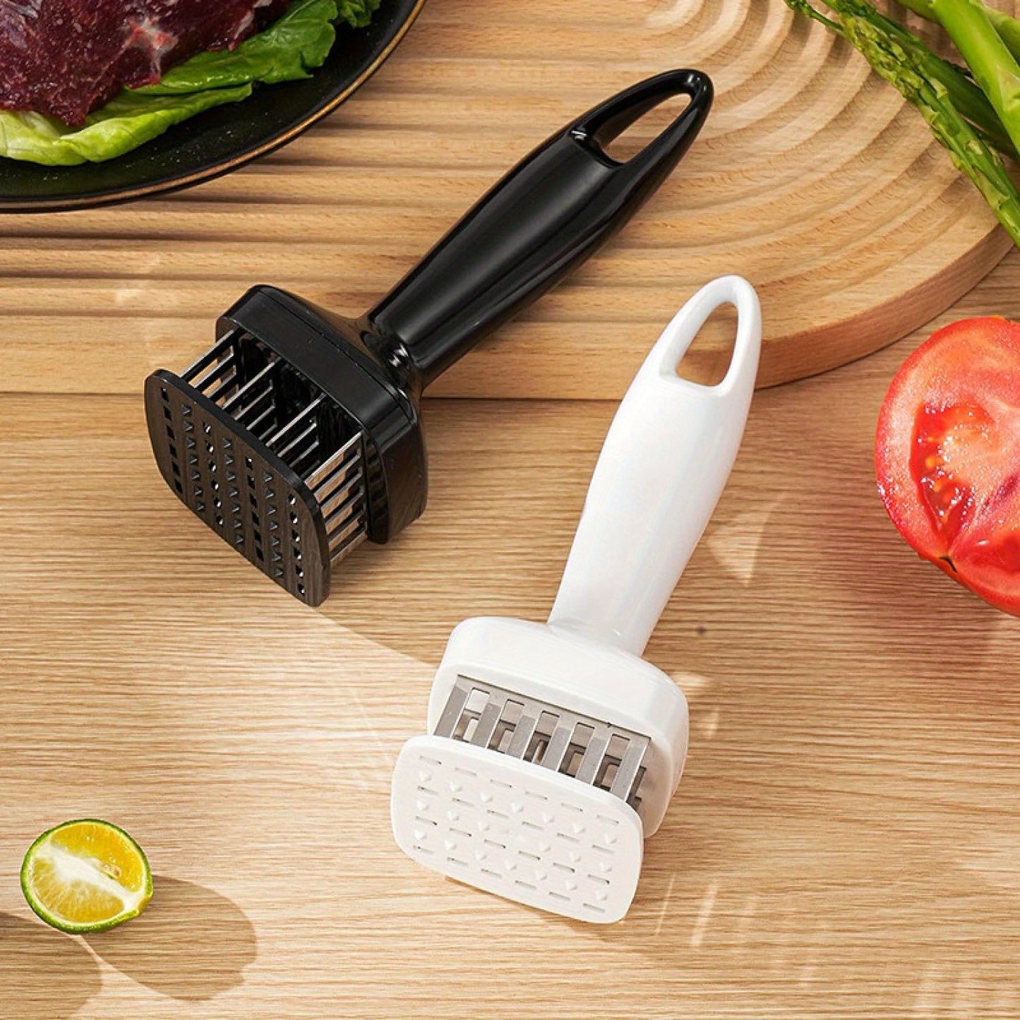 1pc Stainless Steel Meat Tenderizer, Kitchen Meat Tenderizer With 24 Steel Needles Blades, Meat Tendering Hammer, Kitchen Meat Tenderizing Tool, For Beef, Turkey, Steak, Pork, Kitchen Utensils, Kitchen Supplies