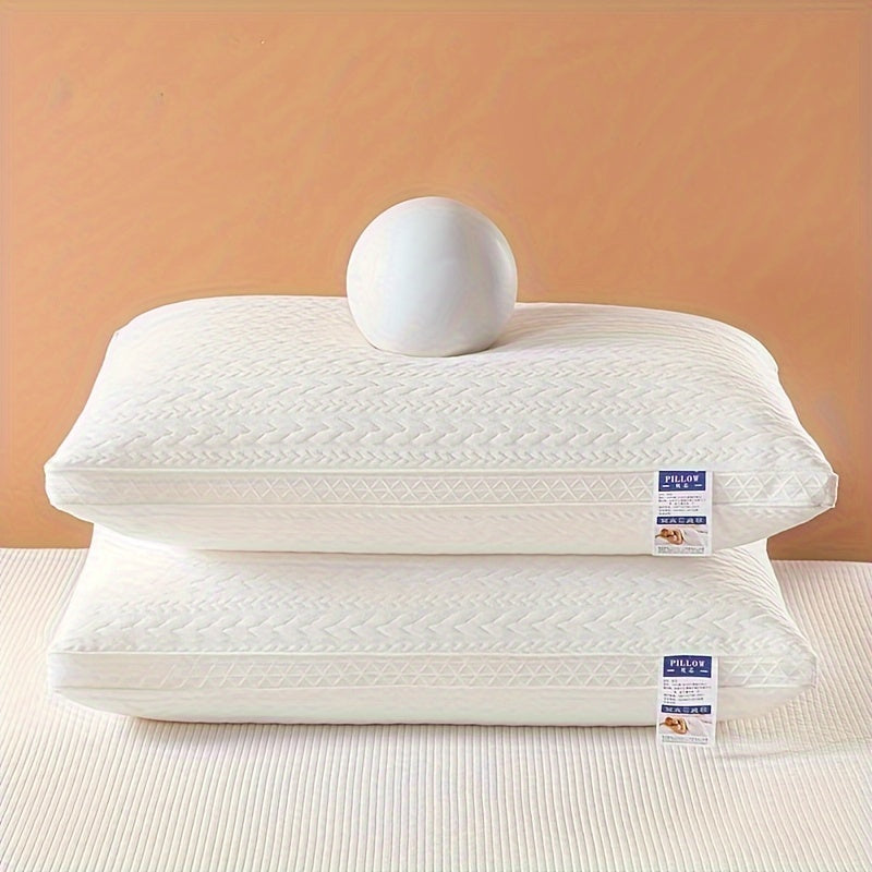 1pc Comfortable And Supportive Bed Pillow With Net Edge And Wheat Ear Grid Design For Neck And Shoulder Support - Perfect For Guest Rooms And Home Decor