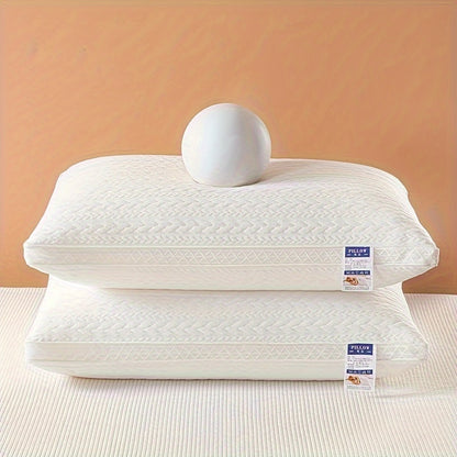 1pc Comfortable And Supportive Bed Pillow With Net Edge And Wheat Ear Grid Design For Neck And Shoulder Support - Perfect For Guest Rooms And Home Decor