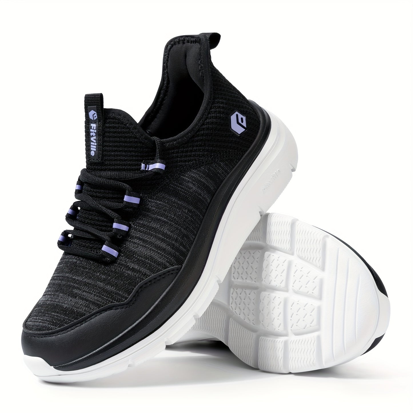 FitVille Women'S Slip On Sneakers Wide Shoes Hands Free Running Shoes Slip-On Walking Shoes- Cloud Walker V7