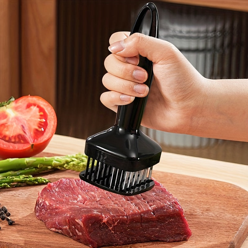 1pc Stainless Steel Meat Tenderizer, Kitchen Meat Tenderizer With 24 Steel Needles Blades, Meat Tendering Hammer, Kitchen Meat Tenderizing Tool, For Beef, Turkey, Steak, Pork, Kitchen Utensils, Kitchen Supplies