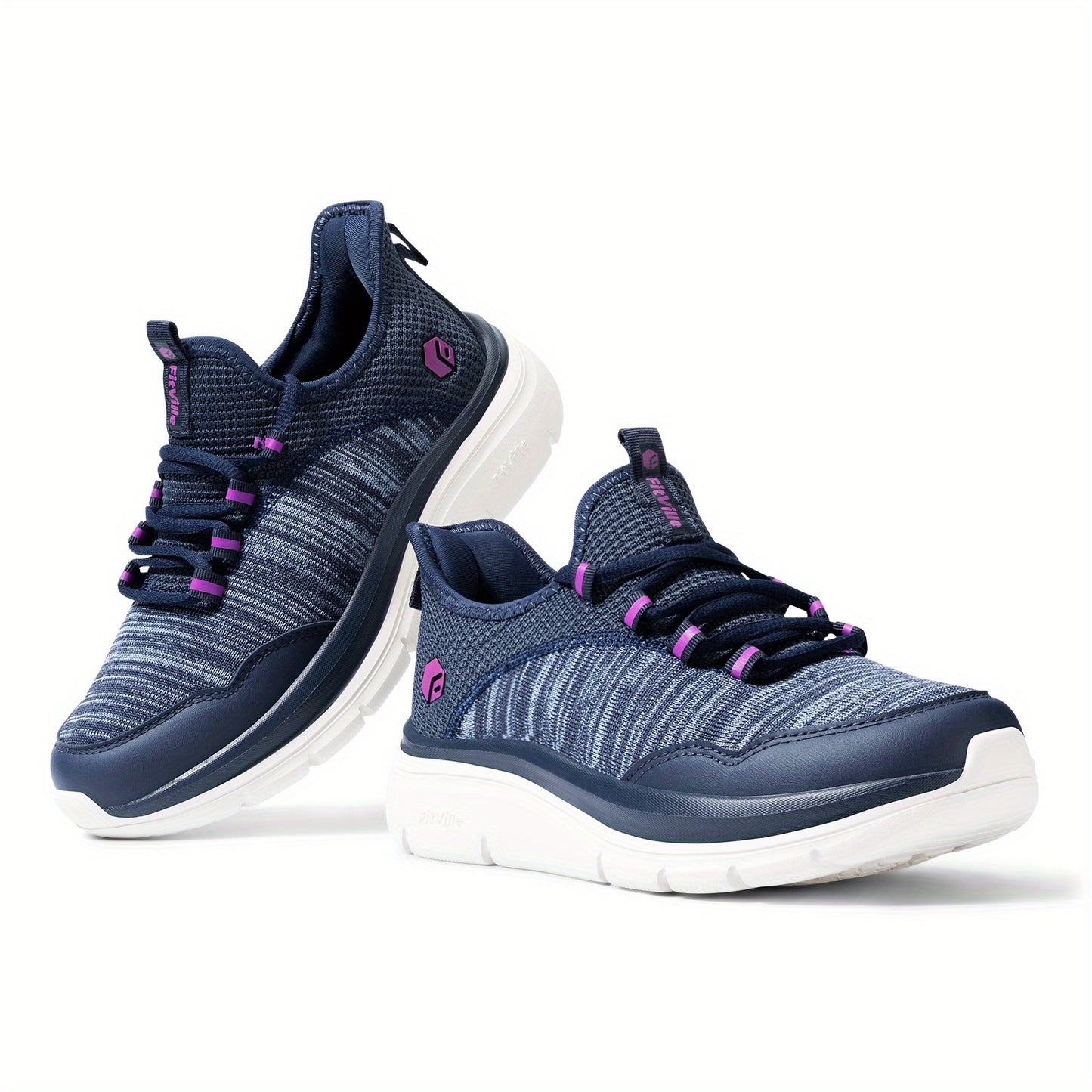 FitVille Women'S Slip On Sneakers Wide Shoes Hands Free Running Shoes Slip-On Walking Shoes- Cloud Walker V7