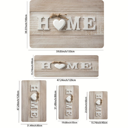 1pc 3D Heart Print Kitchen Mat, Sweet Valentine's Day Festive Rug, Washable Carpet, Suitable For Dining Room Living Room Laundry Room Indoors Home Decor Outdoors Spring Decor Gift