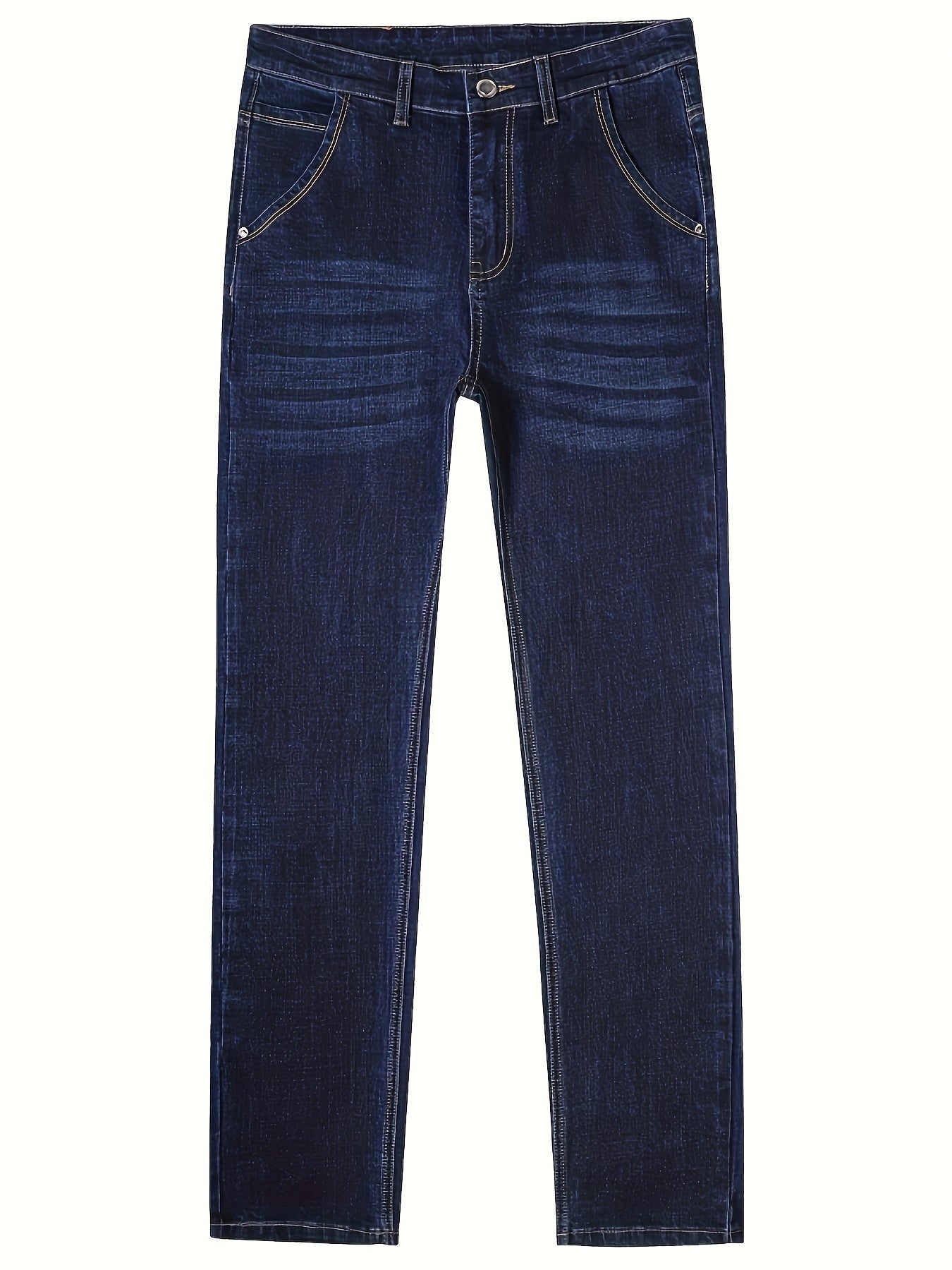 Men'S Jeans, Loose, Cotton High Quality Pants, Plus Size, Straight Pants, Stretch, Four Seasons, Thick, Stylish, Work Pants, Slacks, Stacked Jeans