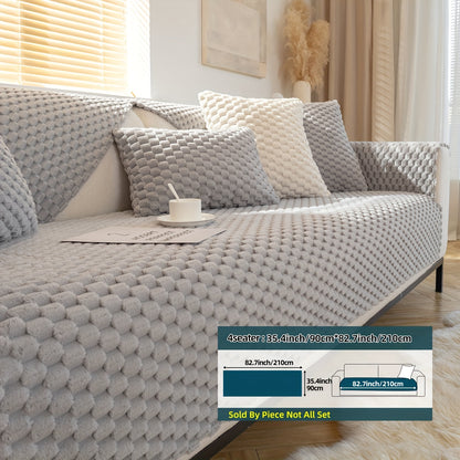 1pc Plush Nordic Sofa Slipcover - Anti-Slip, Fashionable, Simple Modern Design, Four Seasons Universal Fit, Furniture Protector for Bedroom, Office, Living Room Home Decor - Easy to Clean, Stain-Resistant, Soft, Breathable, a