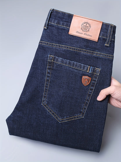 Men'S Jeans, Loose, Cotton High Quality Pants, Plus Size, Straight Pants, Stretch, Four Seasons, Thick, Stylish, Work Pants, Slacks, Stacked Jeans