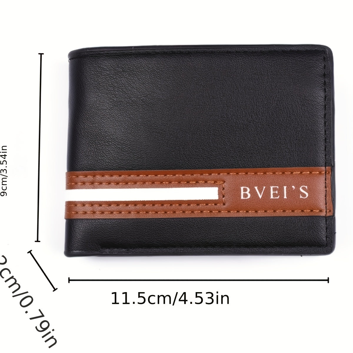 Men'S PU Wallet - Casual Style, Letter Pattern, Colorful Details, Multi-card Clip, Double Fold Short Wallet, Ideal For Gift Giving.