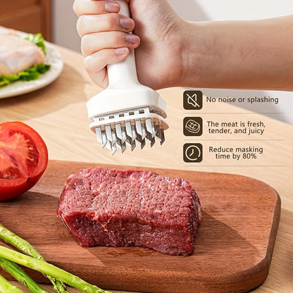 1pc Stainless Steel Meat Tenderizer, Kitchen Meat Tenderizer With 24 Steel Needles Blades, Meat Tendering Hammer, Kitchen Meat Tenderizing Tool, For Beef, Turkey, Steak, Pork, Kitchen Utensils, Kitchen Supplies