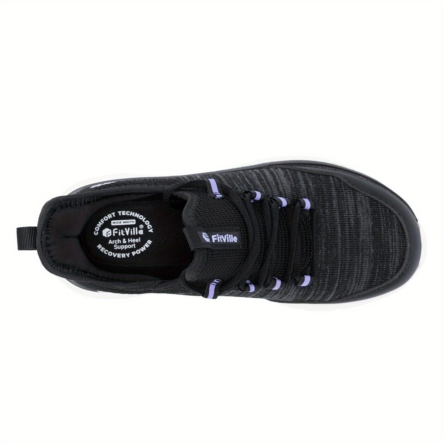 FitVille Women'S Slip On Sneakers Wide Shoes Hands Free Running Shoes Slip-On Walking Shoes- Cloud Walker V7