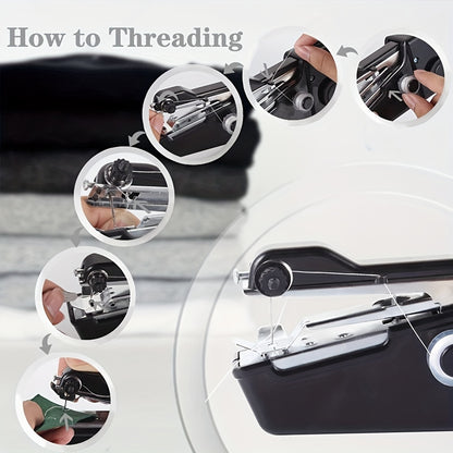 1pc Handheld Sewing Machine, Mini Portable Electric Sewing Machine For Adult, Easy To Use And Fast Stitch Suitable For Clothes, Fabrics, DIY Home Travel (Battery Not Included)