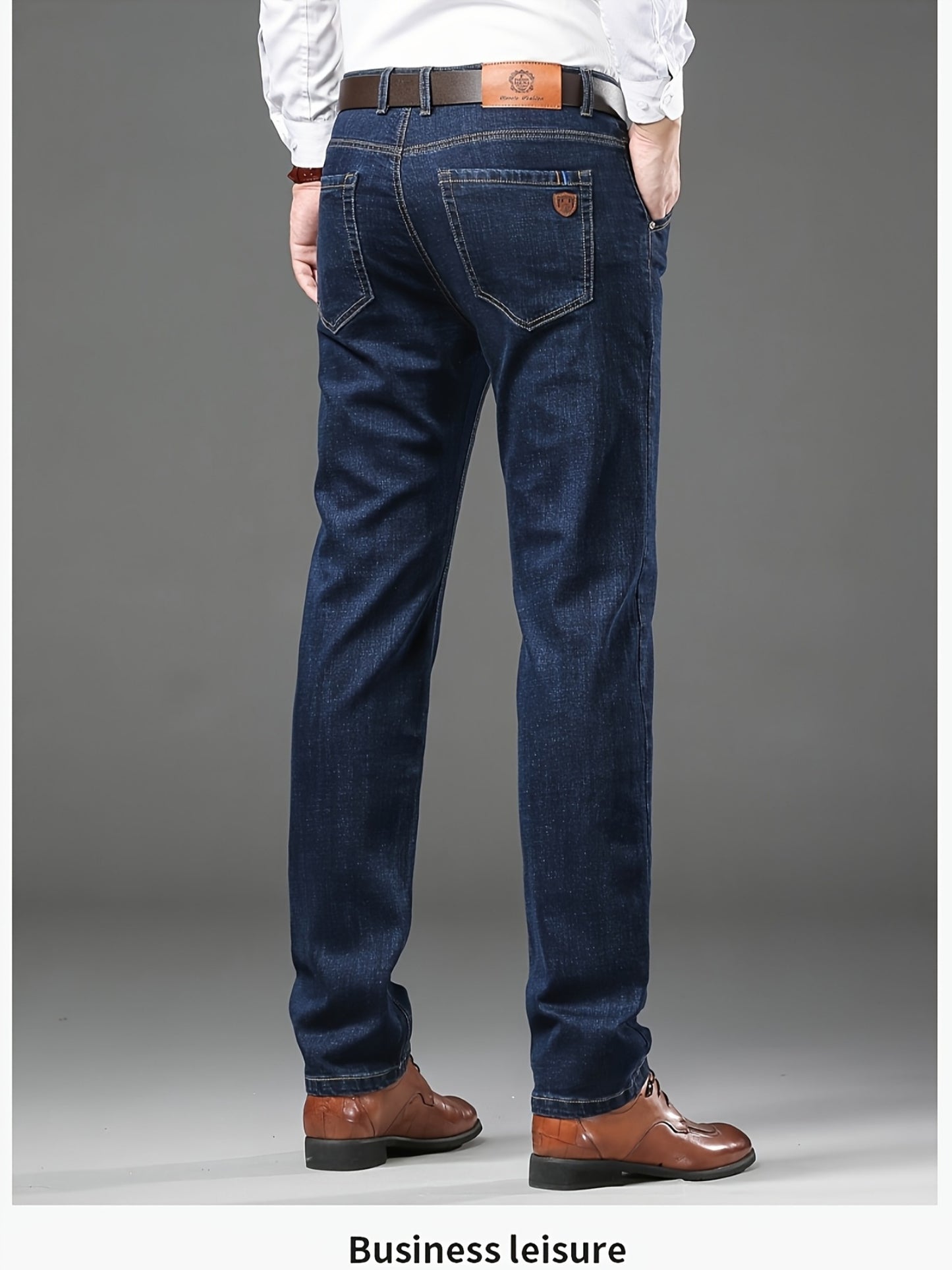 Men'S Jeans, Loose, Cotton High Quality Pants, Plus Size, Straight Pants, Stretch, Four Seasons, Thick, Stylish, Work Pants, Slacks, Stacked Jeans