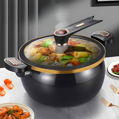 Large-Capacity Soup Pot with a Twist-Lock Handle for Quick Cooking, Non-Stick Pot 8.45QT Multi-Function Cooking Pot, Gas Stove, Open Fire and Induction Cooker, Universal Stew Pot for Homes, Restaurants, Hotels, Fast Food Stor