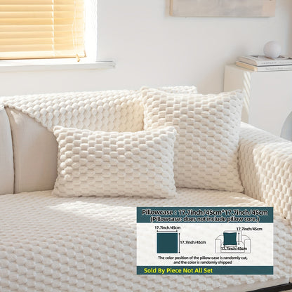 1pc Plush Nordic Sofa Slipcover - Anti-Slip, Fashionable, Simple Modern Design, Four Seasons Universal Fit, Furniture Protector for Bedroom, Office, Living Room Home Decor - Easy to Clean, Stain-Resistant, Soft, Breathable, a