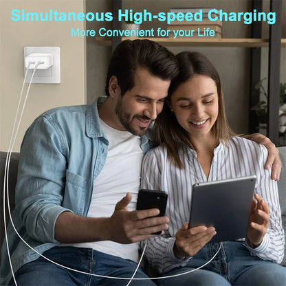 33W Dual Port Fast Charging Kit With USB C Wall Charger 3.3Ft Data Cable For iPhone 14 13 12 11 Pro Max Plus Quick Charger Set