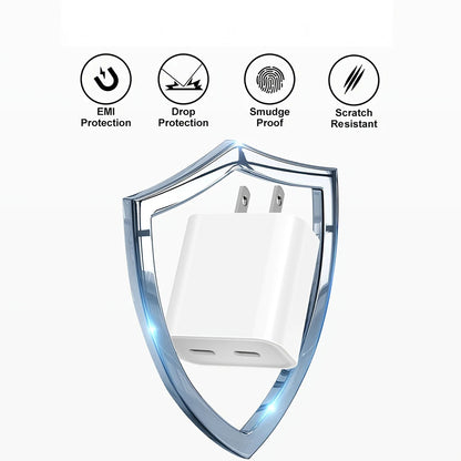 33W Dual Port Fast Charging Kit With USB C Wall Charger 3.3Ft Data Cable For iPhone 14 13 12 11 Pro Max Plus Quick Charger Set