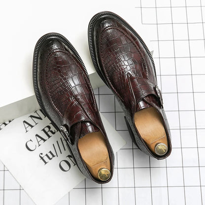 Business Dress Men Shoes Classic Formal Leather Shoes Men Slip-On Fashion Office Wedding Shoes Flats Pointed Toe Oxford Shoes