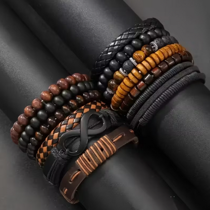 Lot de 12 bracelets rétro tressés