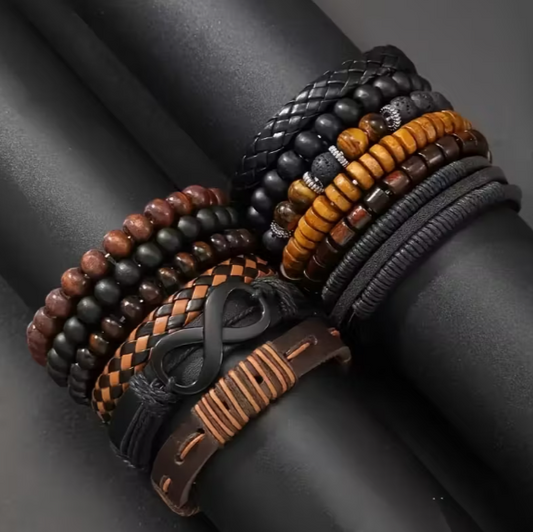 Lot de 12 bracelets rétro tressés