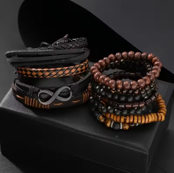 Lot de 12 bracelets rétro tressés