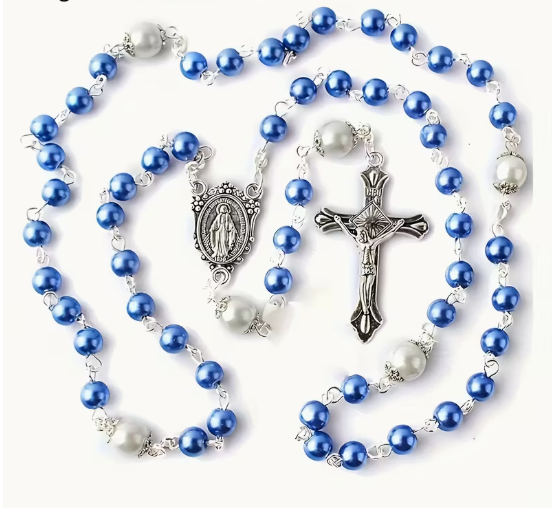 Chapelet simple en perles de verre