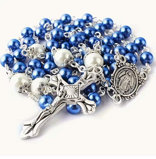 Chapelet simple en perles de verre