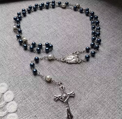 Chapelet simple en perles de verre