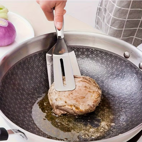 Pince multifonction pour grillades – idéale pour le poisson, la viande, les pancakes et le pain, avec poignée antidérapante – ustensile essentiel pour la cuisine et le barbecue