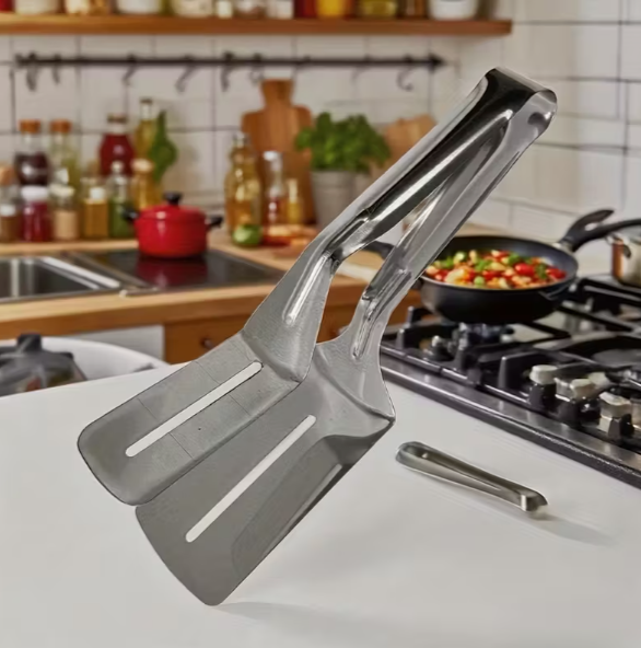 Pince multifonction pour grillades – idéale pour le poisson, la viande, les pancakes et le pain, avec poignée antidérapante – ustensile essentiel pour la cuisine et le barbecue
