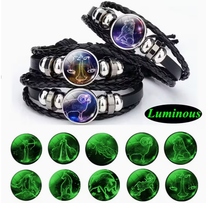 Bracelet phosphorescent à la mode – style vintage zodiaque