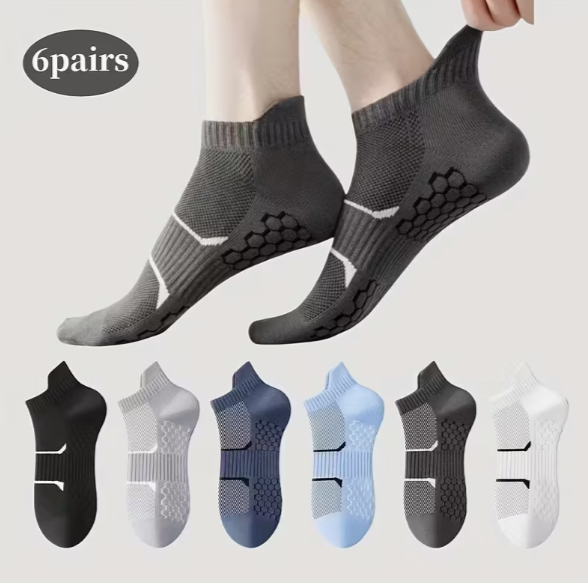 Lot de 6 paires de chaussettes pour homme – légères et respirantes, chaussettes basses idéales pour l’été, la course et les activités en plein air – conviennent aussi aux femmes