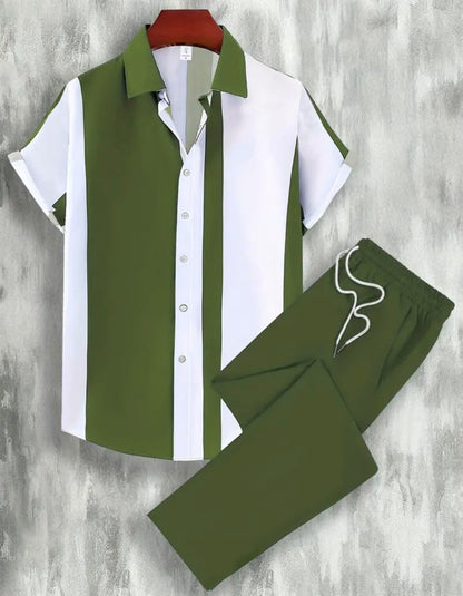 Chemise à Manches Courtes et Pantalon Droit