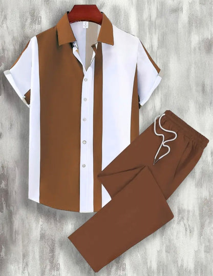 Chemise à Manches Courtes et Pantalon Droit