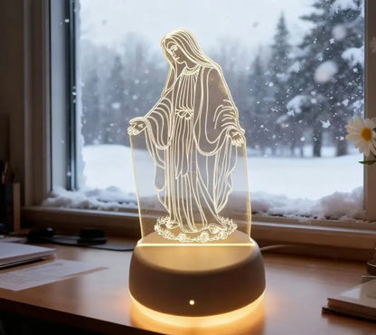 Lumière LED 3D de la Vierge Marie
