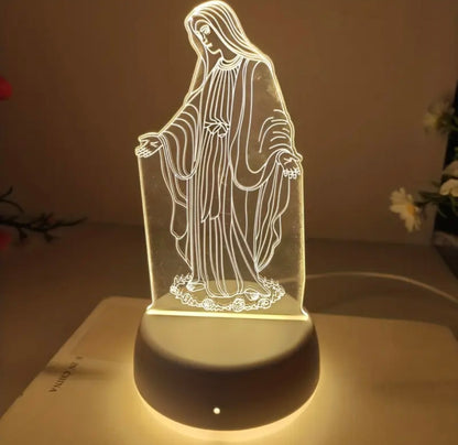 Lumière LED 3D de la Vierge Marie