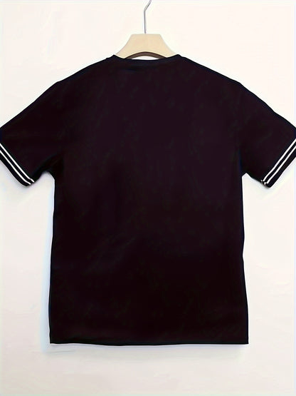 Stylish Stripe Pattern T-shirt Men'S Crew Neck Short Sleeve Tees Casual Summer Tshirt Tops For Daily Wear Work Out And Vacation Resorts