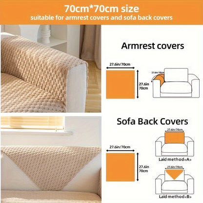 1pc Plush Nordic Sofa Slipcover - Anti-Slip, Fashionable, Simple Modern Design, Four Seasons Universal Fit, Furniture Protector for Bedroom, Office, Living Room Home Decor - Easy to Clean, Stain-Resistant, Soft, Breathable, a