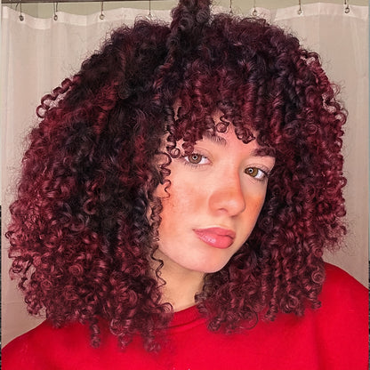 12-Inch Voluminous Afro Curly Wig for Women - Soft Synthetic Hair, Black to Brown Gradient, Perfect for Daily Wear, Parties, Halloween & Cosplay