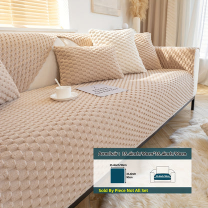1pc Plush Nordic Sofa Slipcover - Anti-Slip, Fashionable, Simple Modern Design, Four Seasons Universal Fit, Furniture Protector for Bedroom, Office, Living Room Home Decor - Easy to Clean, Stain-Resistant, Soft, Breathable, a