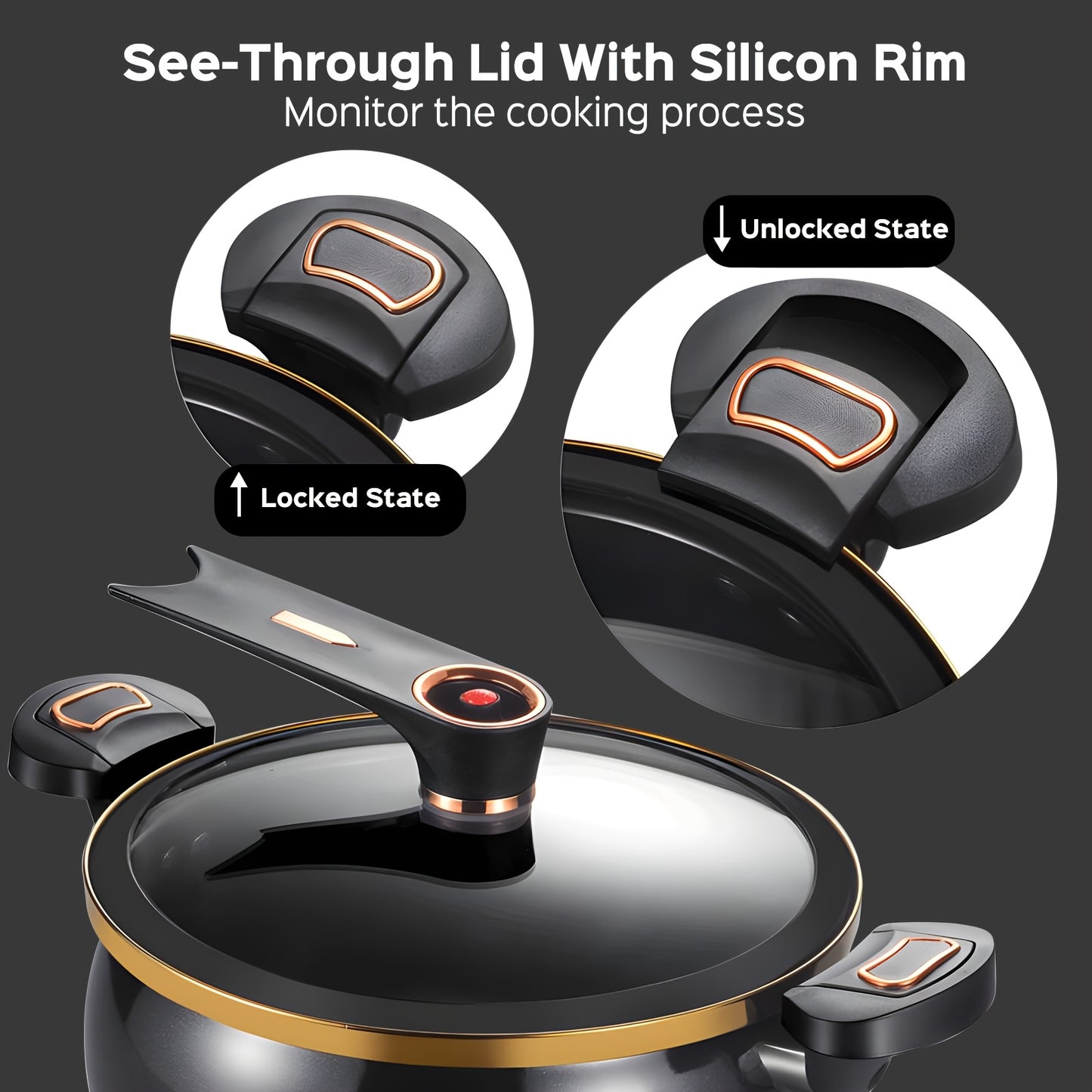 Large-Capacity Soup Pot with a Twist-Lock Handle for Quick Cooking, Non-Stick Pot 8.45QT Multi-Function Cooking Pot, Gas Stove, Open Fire and Induction Cooker, Universal Stew Pot for Homes, Restaurants, Hotels, Fast Food Stor