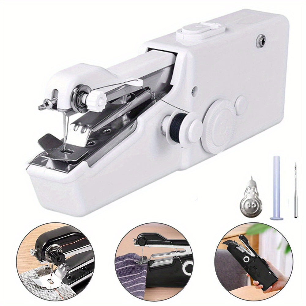 1pc Handheld Sewing Machine, Mini Portable Electric Sewing Machine For Adult, Easy To Use And Fast Stitch Suitable For Clothes, Fabrics, DIY Home Travel (Battery Not Included)
