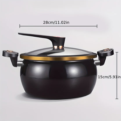Large-Capacity Soup Pot with a Twist-Lock Handle for Quick Cooking, Non-Stick Pot 8.45QT Multi-Function Cooking Pot, Gas Stove, Open Fire and Induction Cooker, Universal Stew Pot for Homes, Restaurants, Hotels, Fast Food Stor