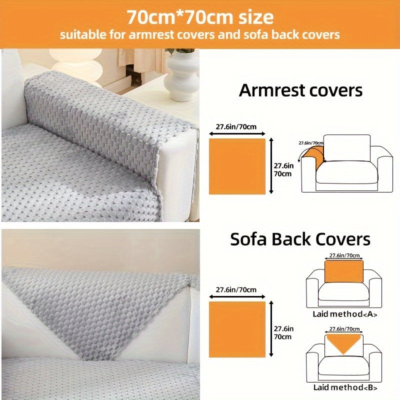 1pc Plush Nordic Sofa Slipcover - Anti-Slip, Fashionable, Simple Modern Design, Four Seasons Universal Fit, Furniture Protector for Bedroom, Office, Living Room Home Decor - Easy to Clean, Stain-Resistant, Soft, Breathable, a